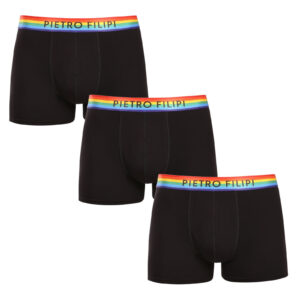 3PACK pánské boxerky Pietro Filipi černé rainbow (3PBG1) 5XL