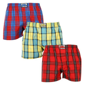 3PACK pánské trenky Styx klasická guma vícebarevné (3A10123) S
