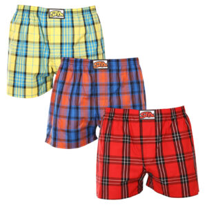 3PACK pánské trenky Styx klasická guma vícebarevné (3A10236) M