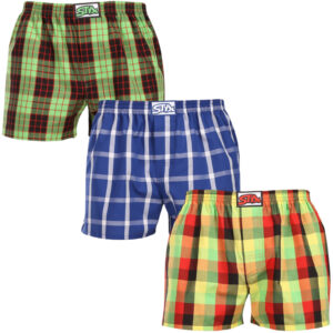 3PACK pánské trenky Styx klasická guma vícebarevné (3A110406) XXL
