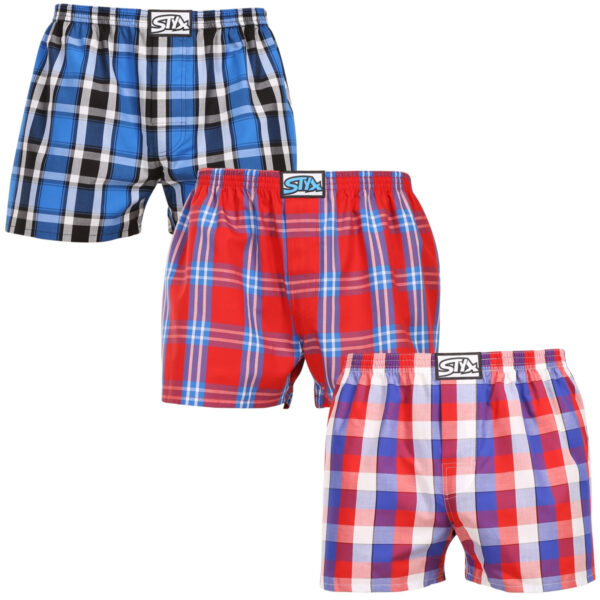 3PACK pánské trenky Styx klasická guma vícebarevné (3A110709) XXL
