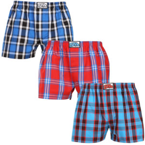 3PACK pánské trenky Styx klasická guma vícebarevné (3A110810) S