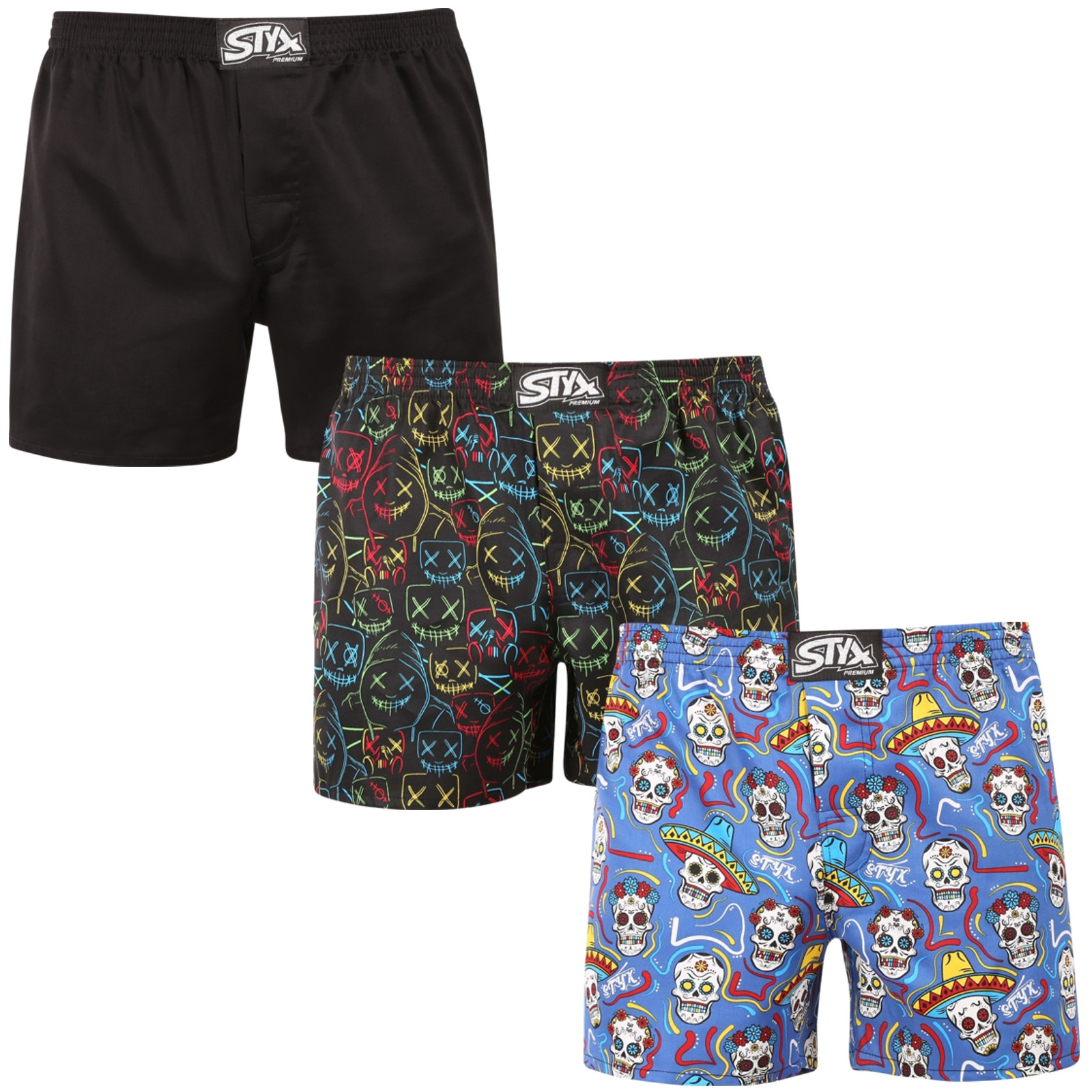 3PACK pánské trenky Styx premium art klasická guma (3AP09036) XXL