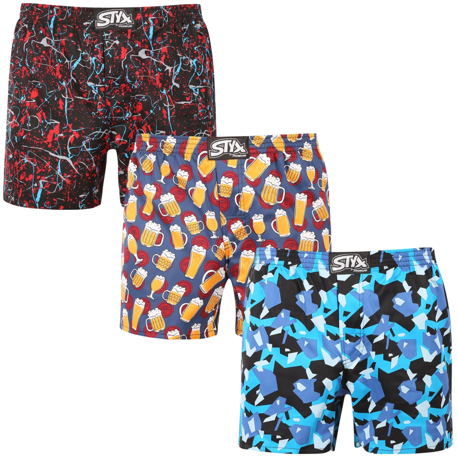 3PACK pánské trenky Styx premium art klasická guma (3AP18458) XXL