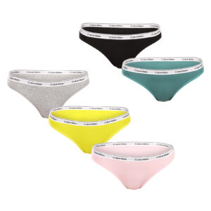 5PACK dámské kalhotky Calvin Klein vícebarevné (QD5208E-WAD) S