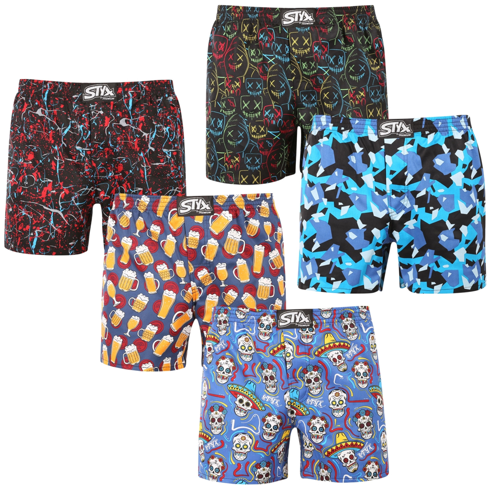 5PACK pánské trenky Styx premium art klasická guma (5AP1834568) XXL