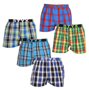 5PACK pánské trenky Styx sportovní guma vícebarevné (5B1167890) S
