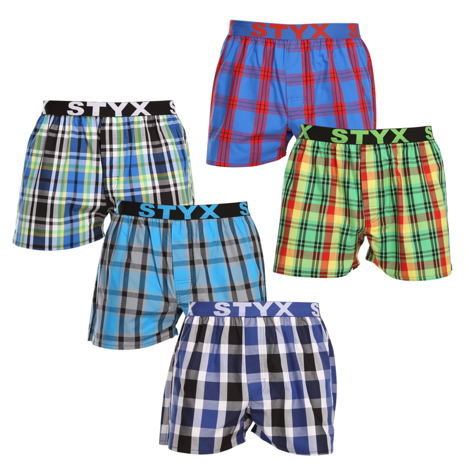 5PACK pánské trenky Styx sportovní guma vícebarevné (5B1167890) S