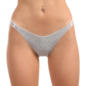 Dámská tanga Calvin Klein šedá (QD5157E-P7A) L