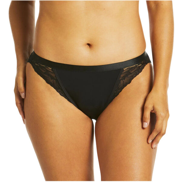 Menstruační kalhotky Love Luna černé LUXE Lace Midi Tanga Brief (LLUWLATA) S