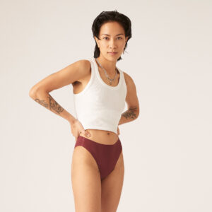 Menstruační kalhotky Modibodi Seamfree Hi-Leg Cheeky Moderate-Heavy Merlot Red (MODI4079MR) XXS