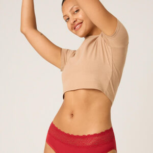 Menstruační kalhotky Modibodi Sensual Hi-Waist Bikini Light-Moderate Rouge Red (MODI4035RR) 4XL