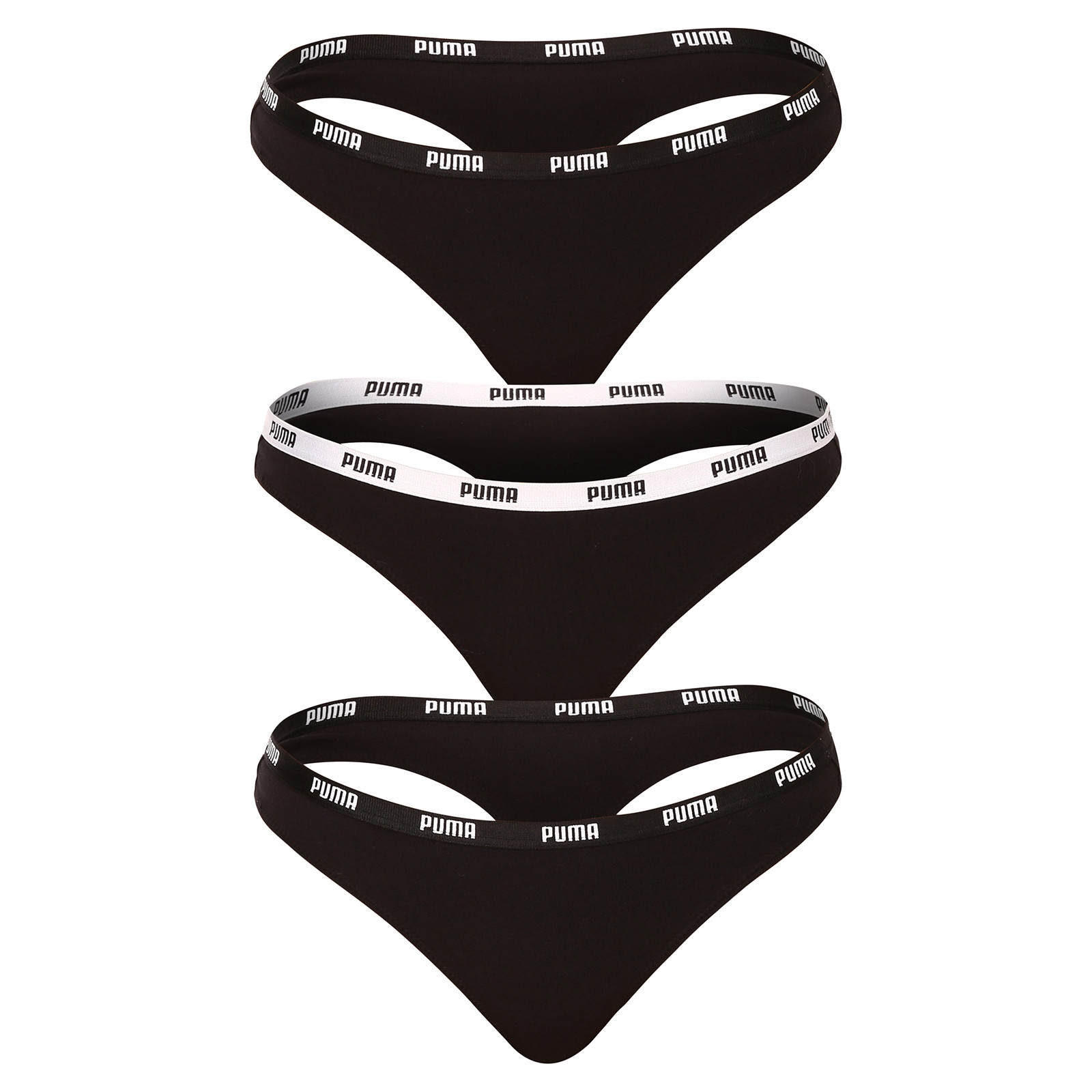 3PACK dámská tanga Puma černá (503008001 200) XL