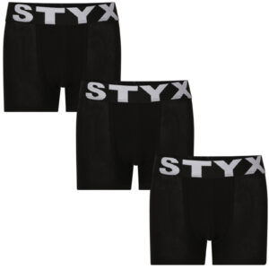 3PACK dětské boxerky Styx sportovní guma černé (3GJ960) 4-5 let
