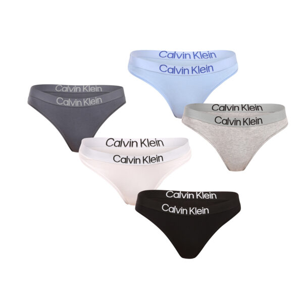 5PACK dámská tanga Calvin Klein vícebarevná (QD5331-31G) XL