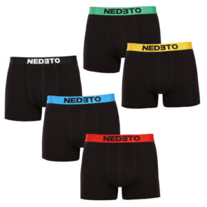 5PACK pánské boxerky Nedeto černé (5NBC1) 5XL