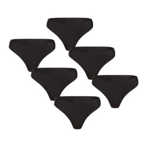 6PACK dámská tanga Gaubert bezešvá černá (GBTW-954) L/XL