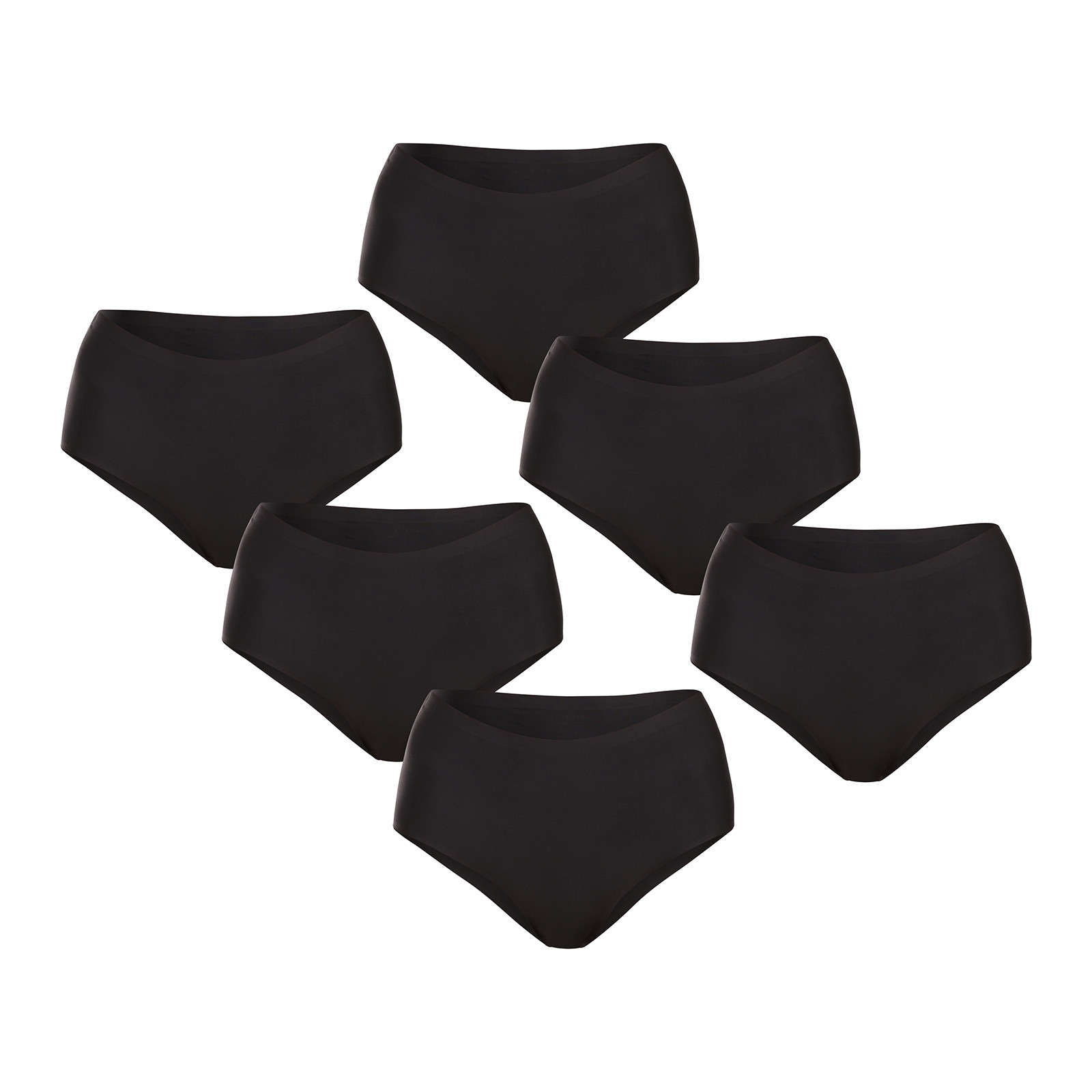 6PACK dámské kalhotky Gaubert bezešvé černé (GBTW-951) XXL/3L