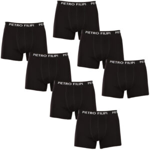 7PACK pánské boxerky Pietro Filipi černé (7PBC2) 5XL