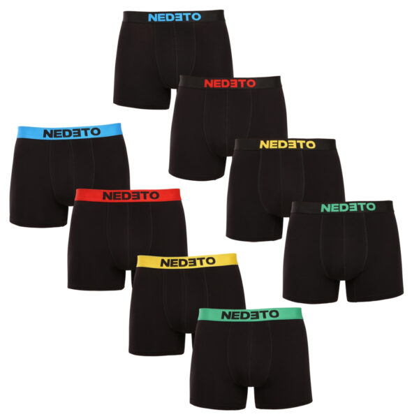 8PACK pánské boxerky Nedeto černé (8NBC1) 5XL