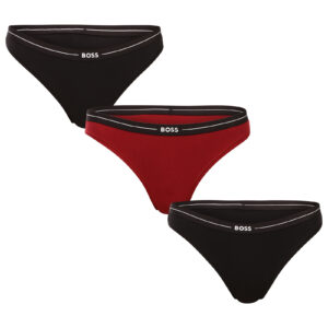 3PACK dámská tanga BOSS vícebarevné (50510030 966) XXL