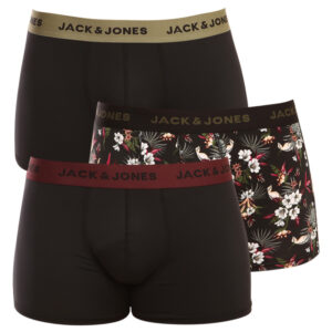 3PACK pánské boxerky Jack and Jones vícebarevné (12194284 - black) XL
