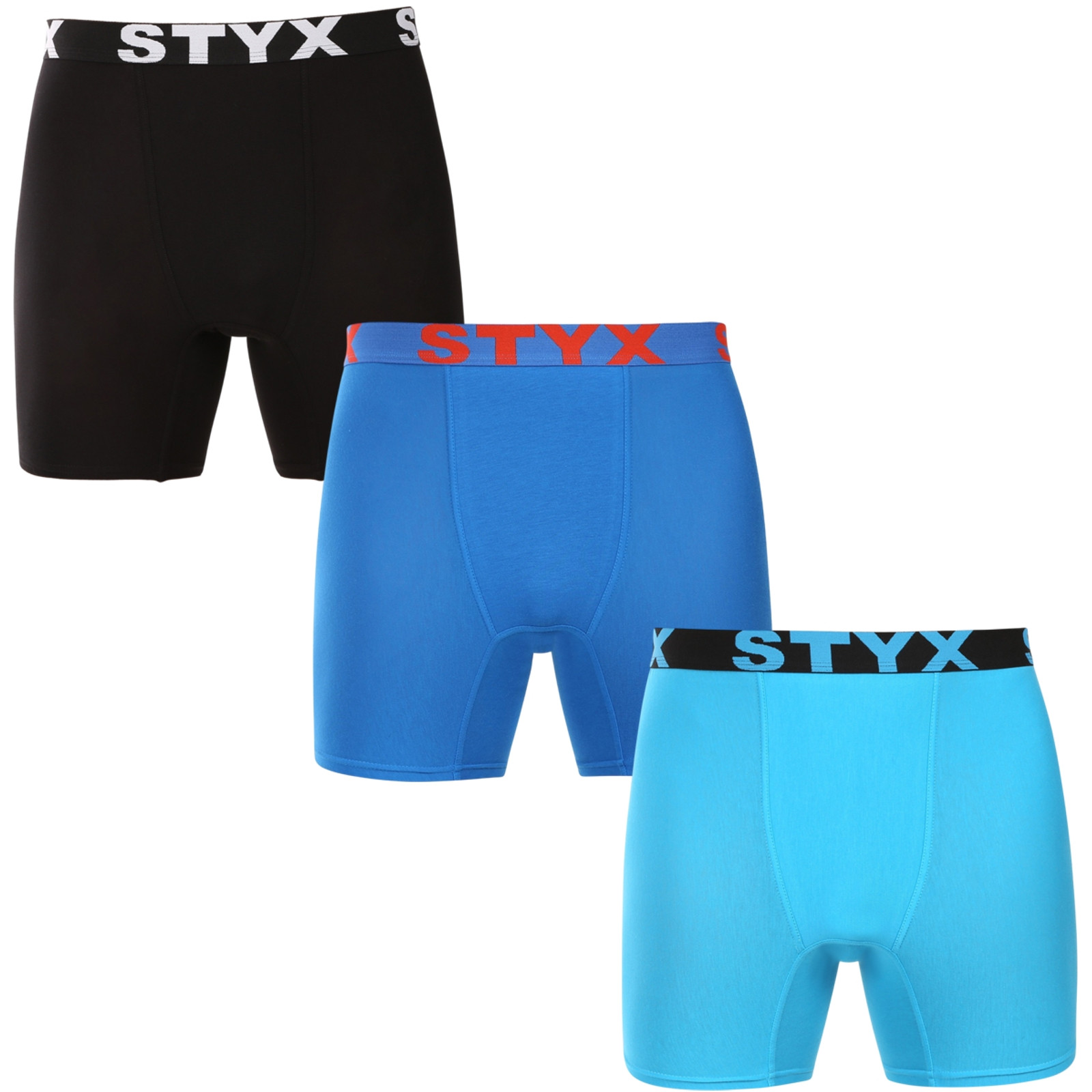 3PACK pánské boxerky Styx long sportovní guma vícebarevné (3UN09079) M