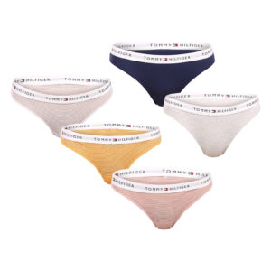 5PACK dámská tanga Tommy Hilfiger vícebarevná (UW0UW05932 0WO) S