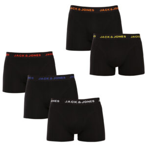5PACK pánské boxerky Jack and Jones černé (12167028-BLK/BLK) M