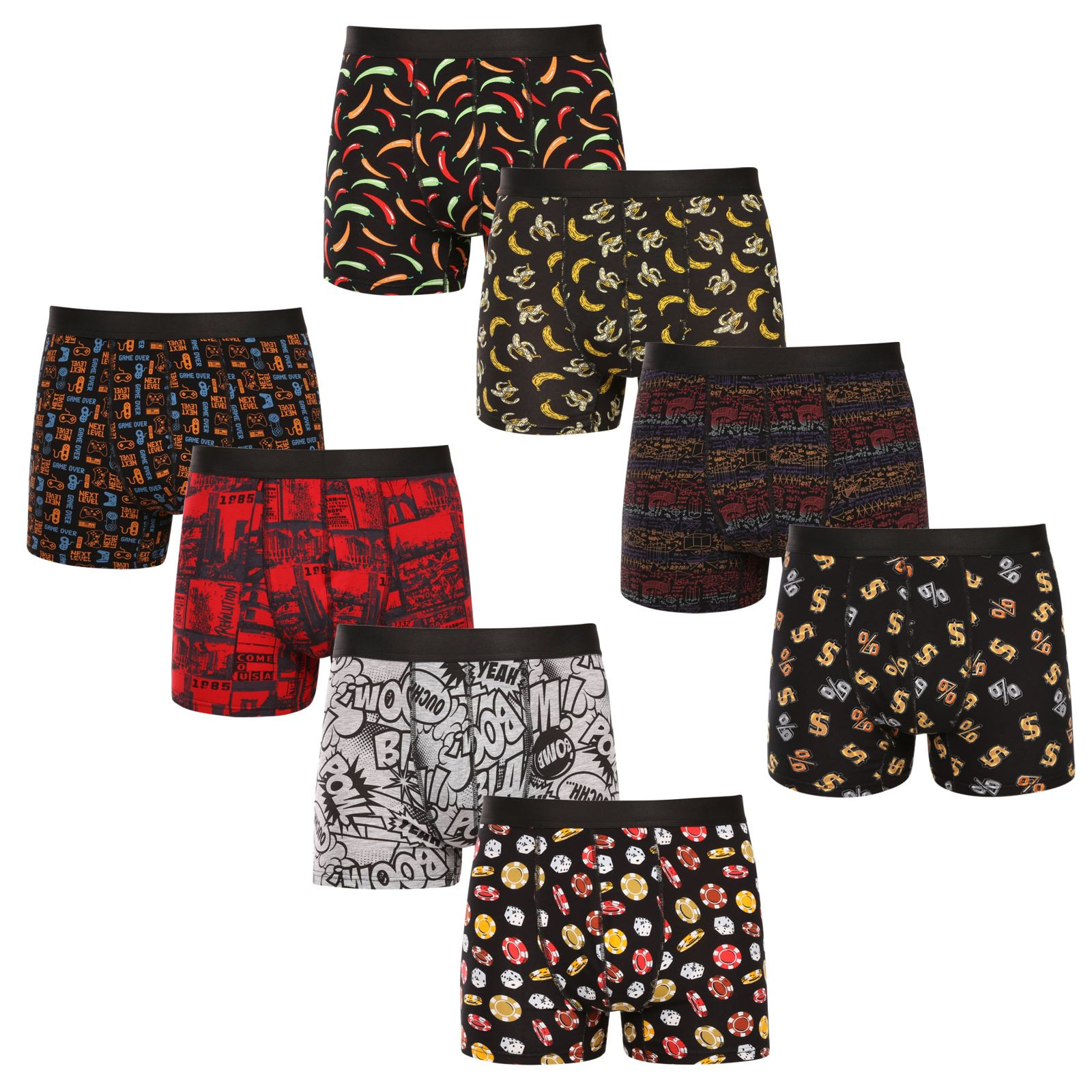 8PACK pánské boxerky Nedeto vícebarevné (8NBV1) M