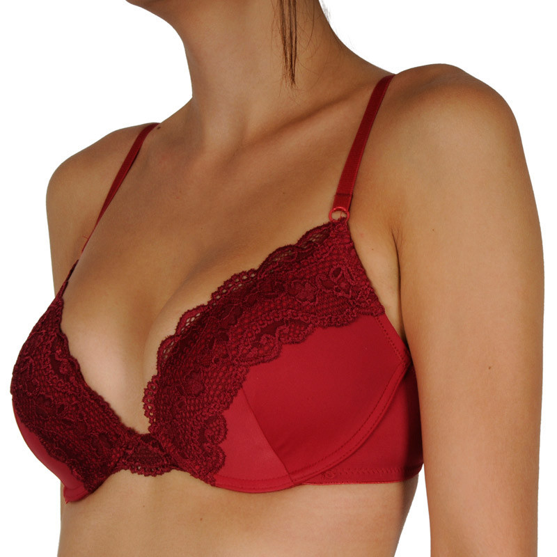 Dámská podprsenka Gina vyztužená s kosticemi červená (17004) 75B - Obrázek 2