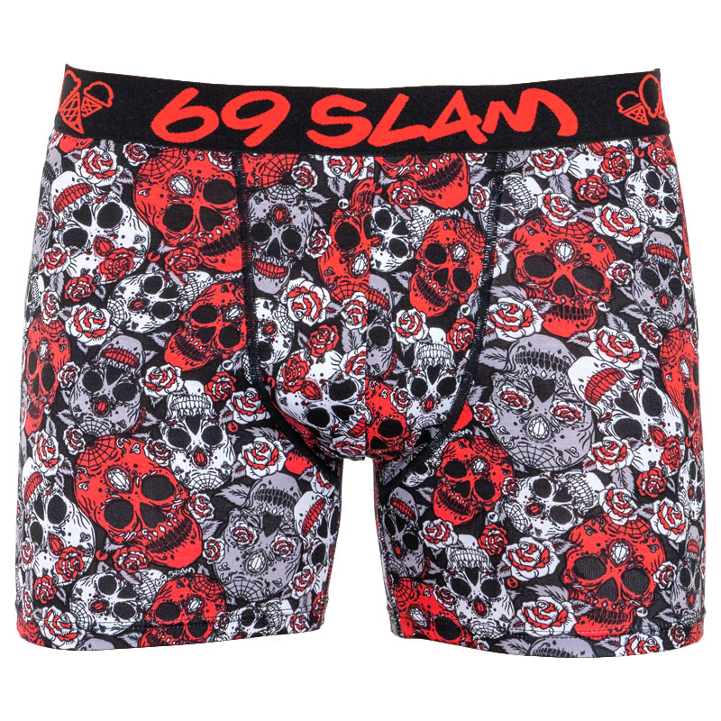 Pánské boxerky 69SLAM fit bamboo red sugar crane S