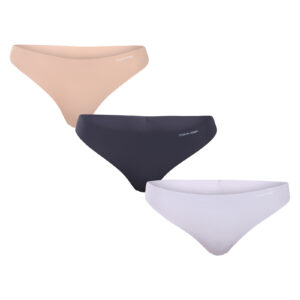 3PACK dámská tanga Calvin Klein bezešvá vícebarevná (QD3558E-31K) XS