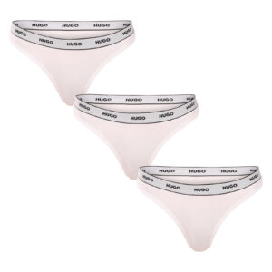 3PACK dámská tanga HUGO bílá (50545680 100) XXL