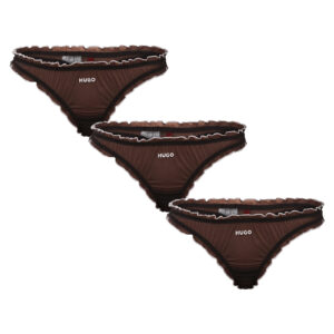 3PACK dámská tanga HUGO černá (50550109 001) XXL