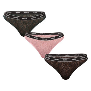 3PACK dámská tanga HUGO vícebarevná (50535265 962) XXL
