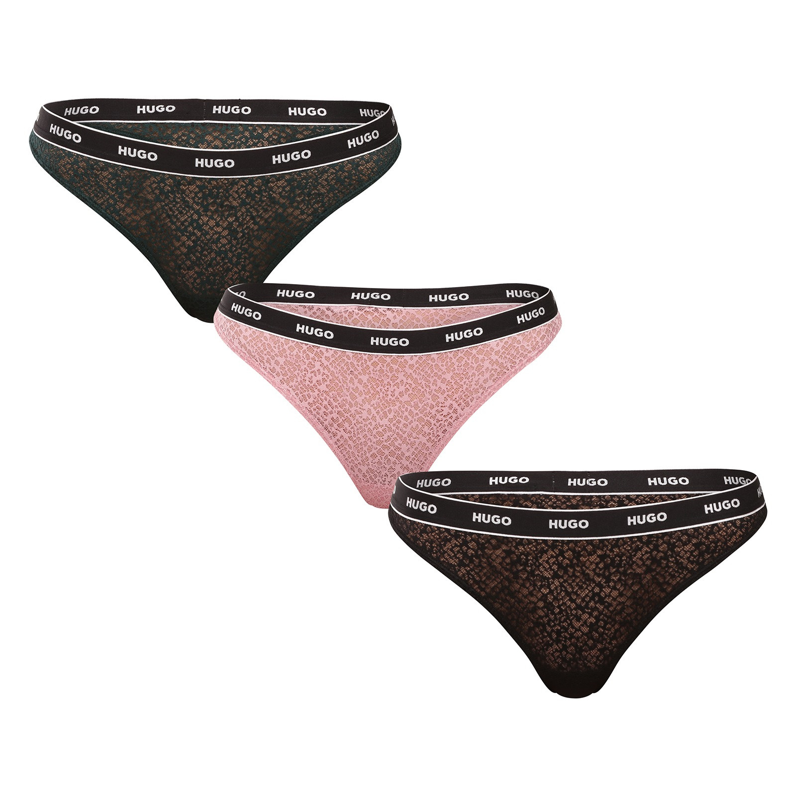 3PACK dámská tanga HUGO vícebarevná (50535265 962) XXL