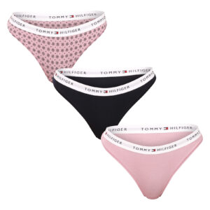 3PACK dámská tanga Tommy Hilfiger vícebarevná (UW0UW05530 0WI) M