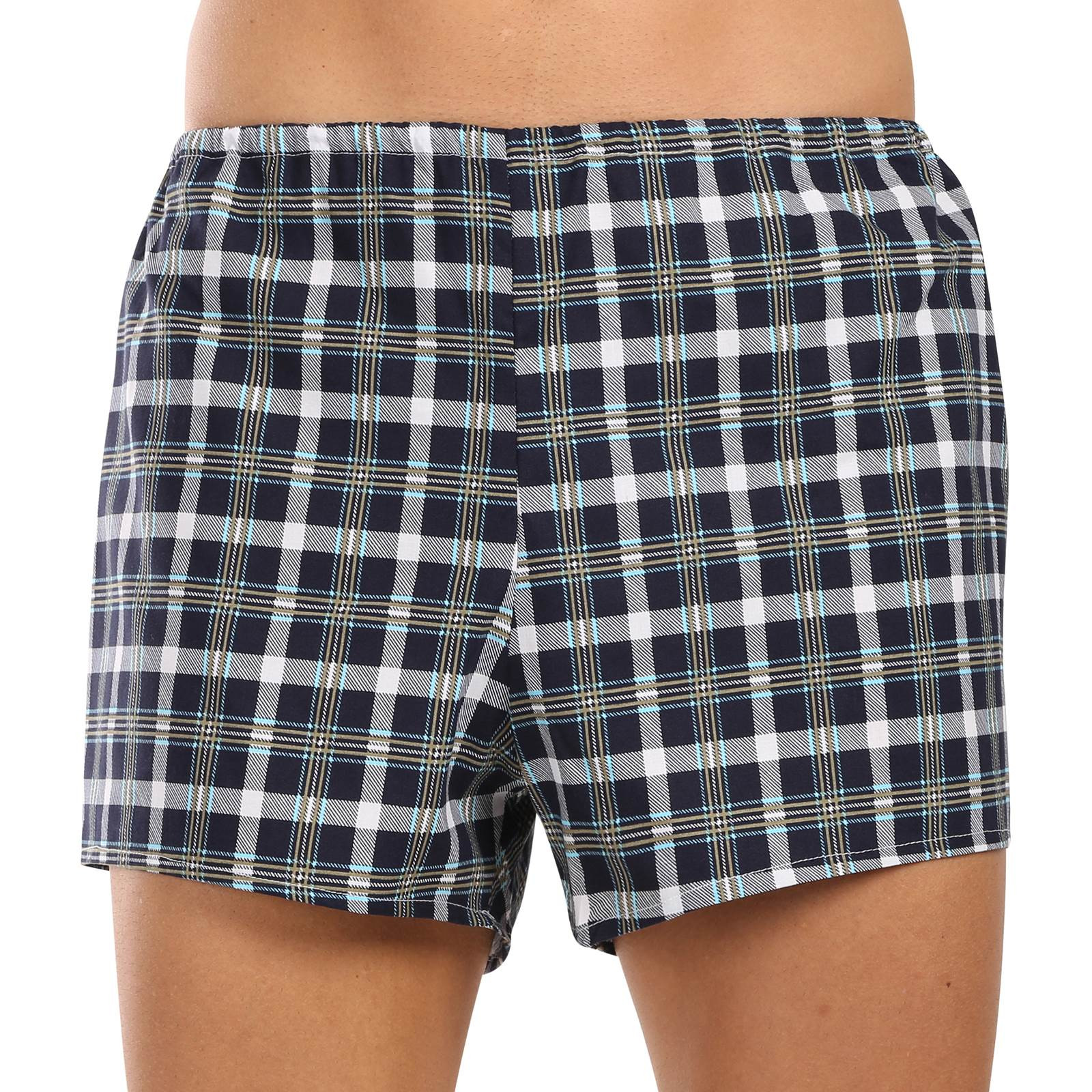 Klasické pánské trenky Foltýn vícebarevné kostky extra nadrozměr (KN82) 9XL