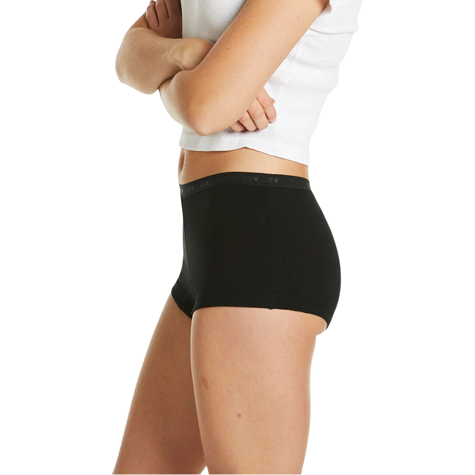 Menstruační kalhotky pro dívky Love Luna Shortie Brief Black Hearts (LLUWFISH) 164 - Obrázek 2