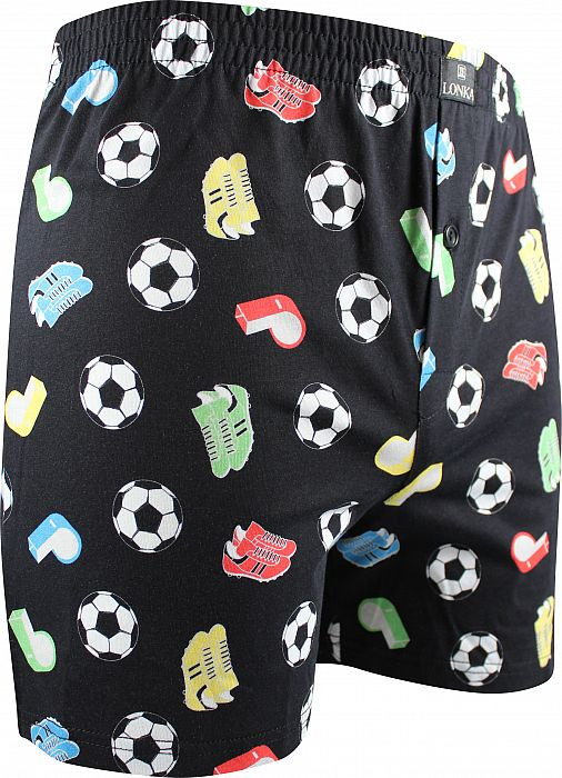 Pánské trenky Lonka černé (Karlos - fotbal) XL