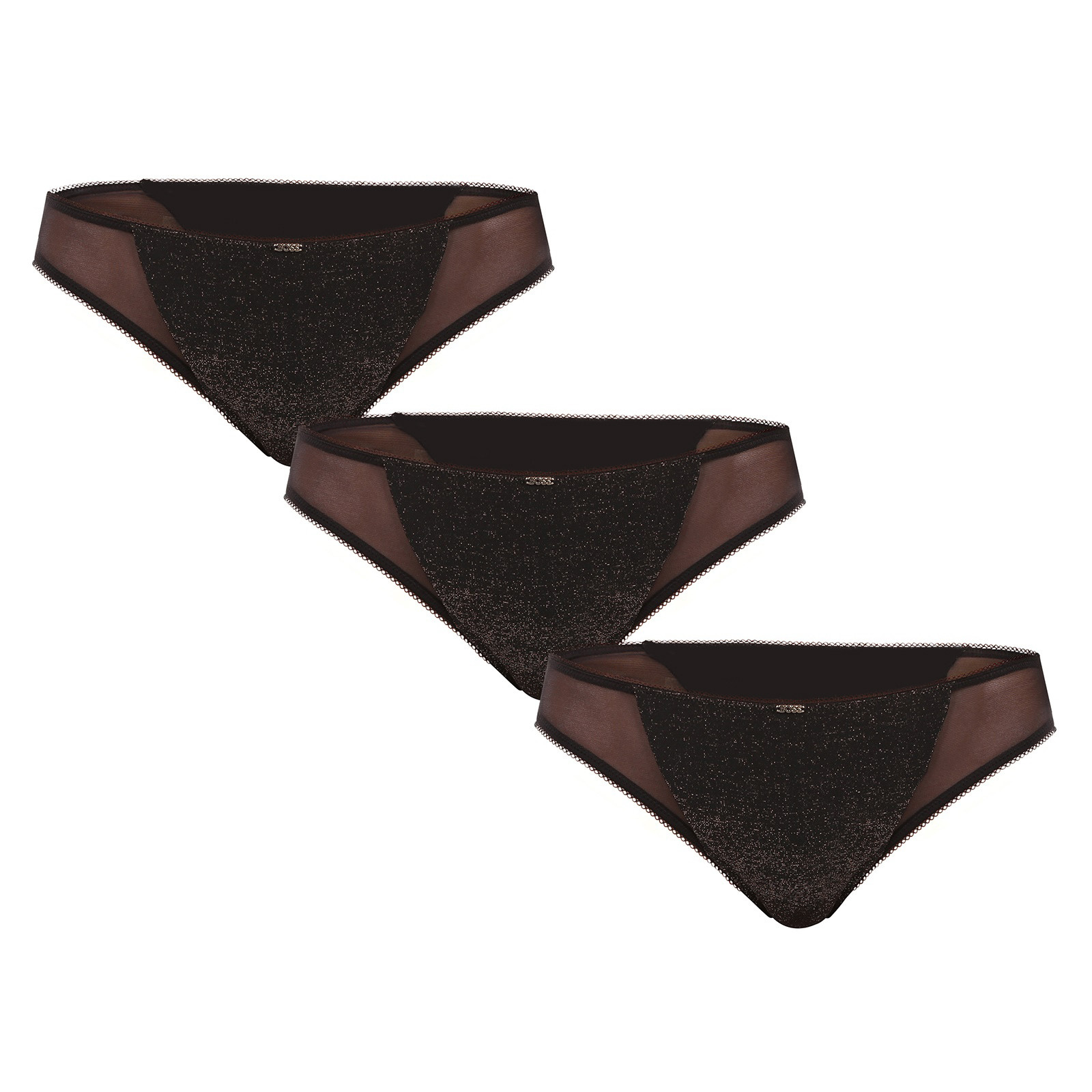 3PACK dámská tanga BOSS černá (50550374 001) XXL