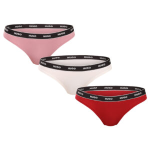 3PACK dámská tanga HUGO vícebarevná (50545680 961) XXL