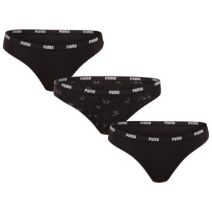 3PACK dámská tanga Puma vícebarevná (701236423 004) XL
