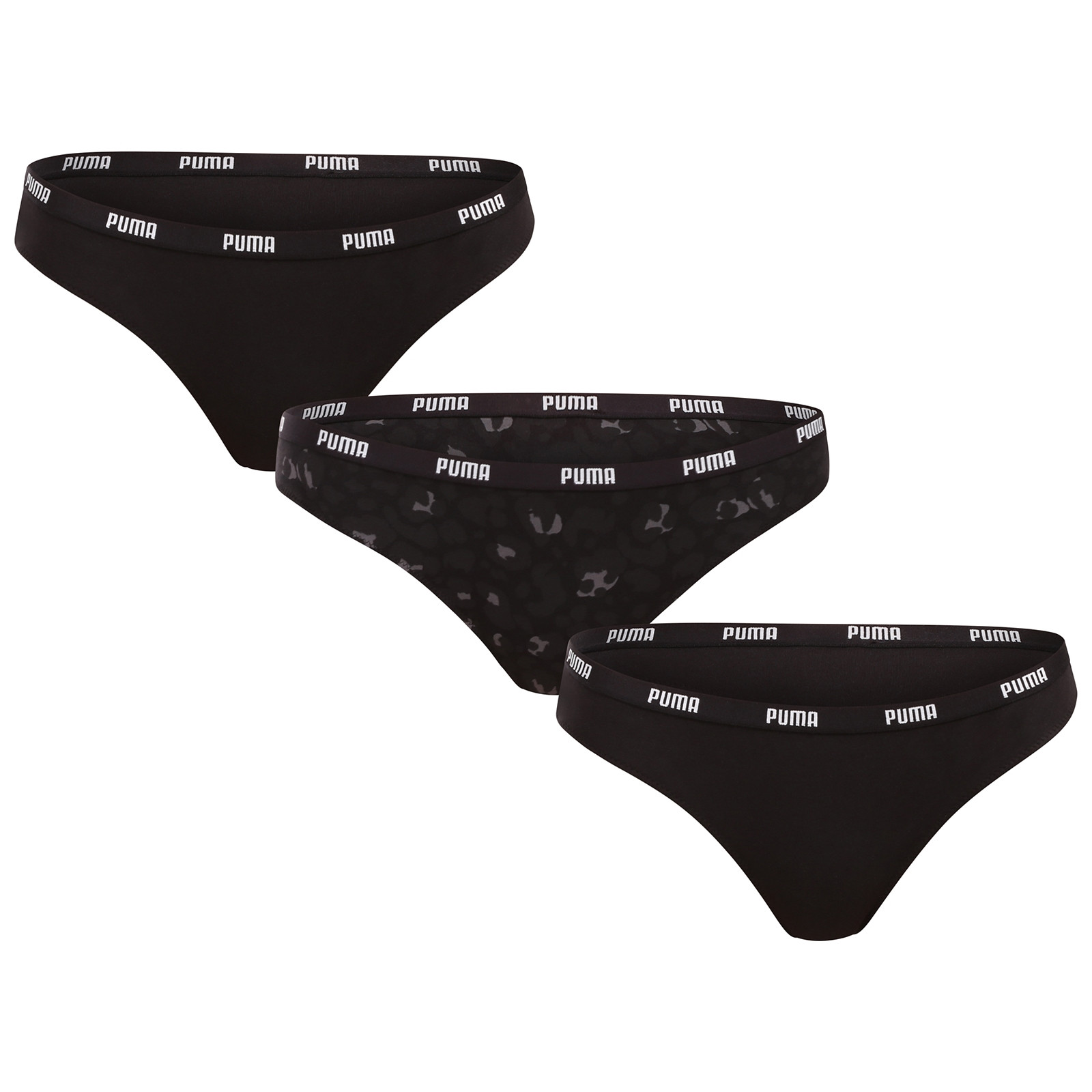3PACK dámská tanga Puma vícebarevná (701236423 004) XL