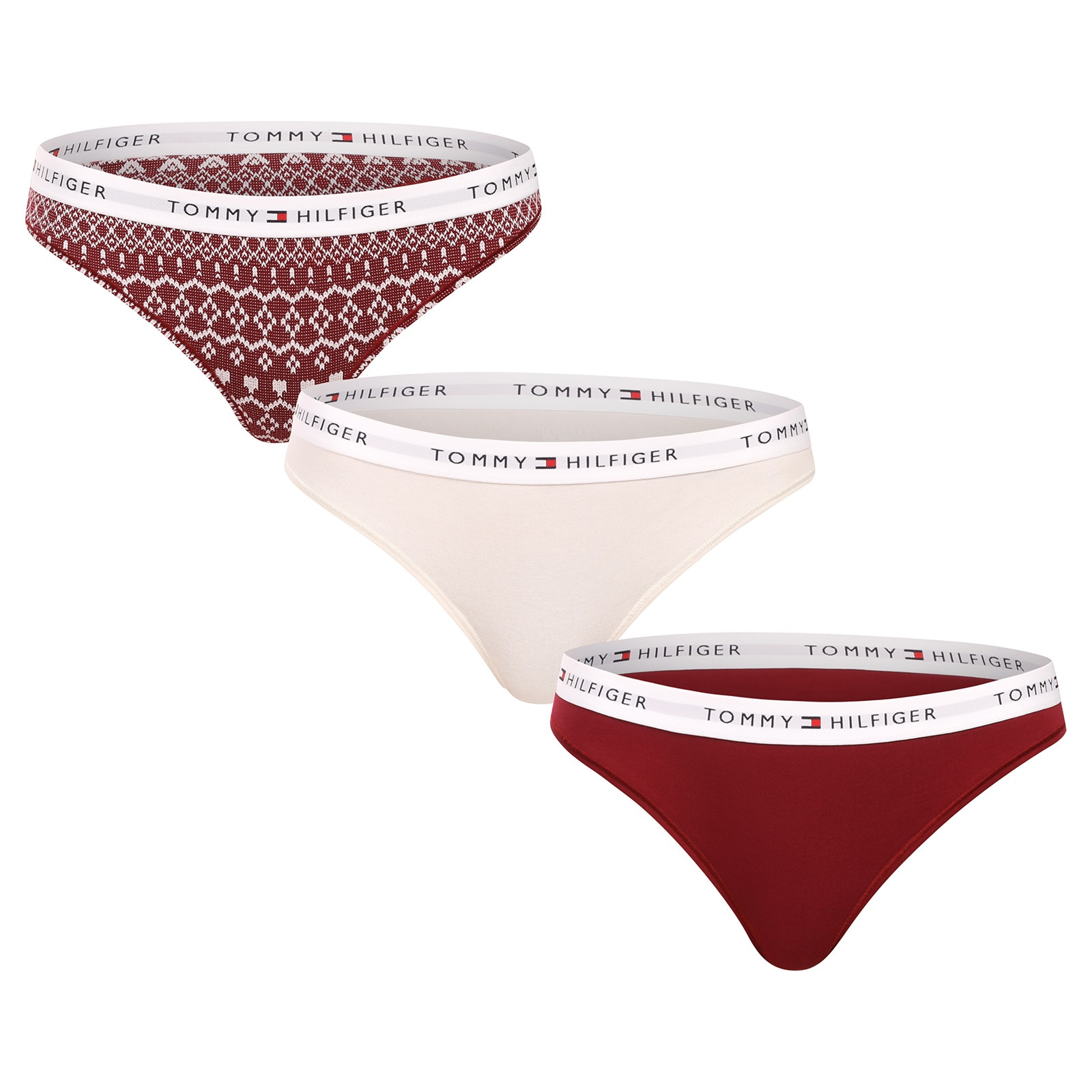 3PACK dámská tanga Tommy Hilfiger vícebarevná (UW0UW06134 0WX) M