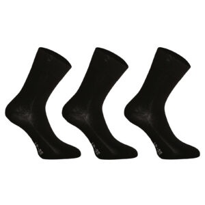 3PACK ponožky Gino bambusové bezešvé černé (82003) L