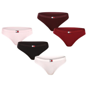 5PACK dámská tanga Tommy Hilfiger vícebarevná (UW0UW05642 0WY) M