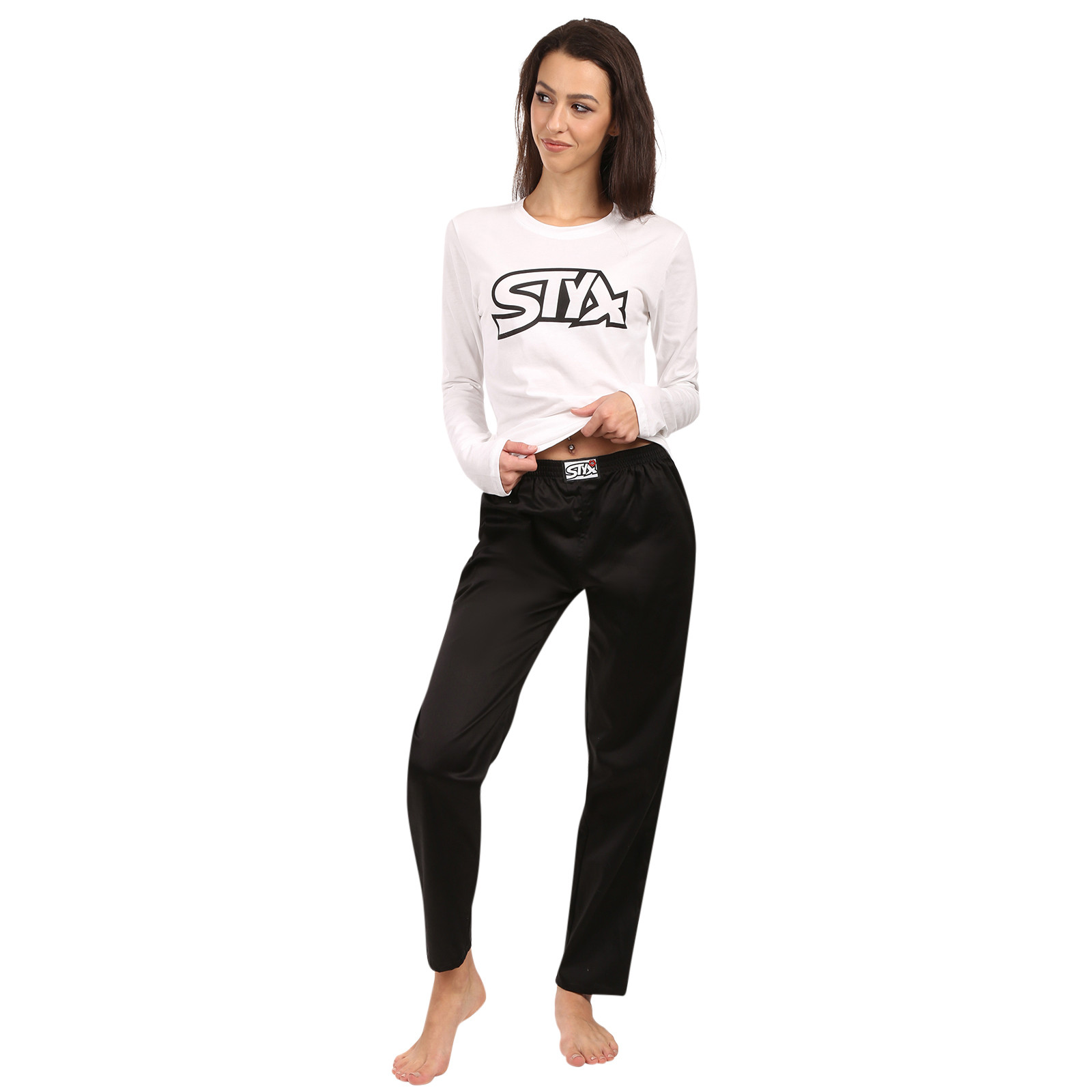 Dámské pyžamo Styx černobílé (PDD1061) M - Obrázek 2