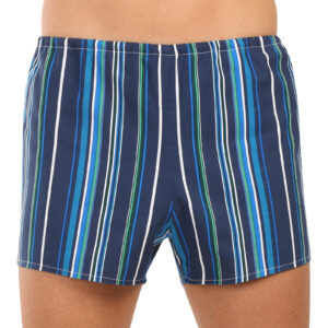 Klasické pánské trenky Foltýn modré proužky extra nadrozměr (KN84) 7XL